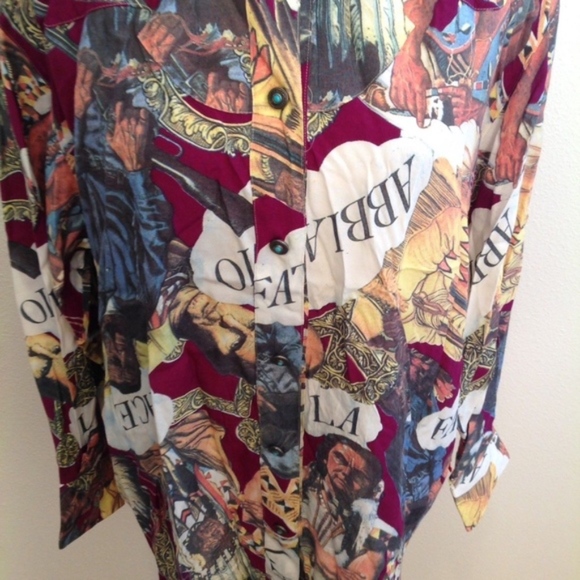 MOSCHINO Jeans Top Blouse VTG Button Down Shirt - Picture 3 of 8